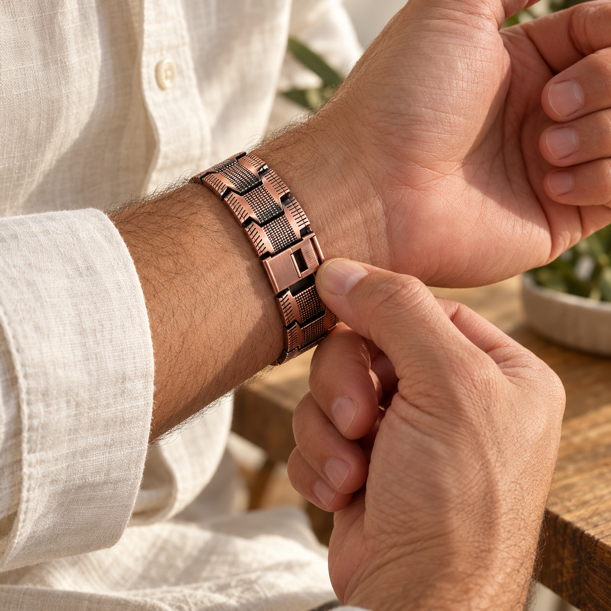 Bracelet en cuivre, vue détaillée