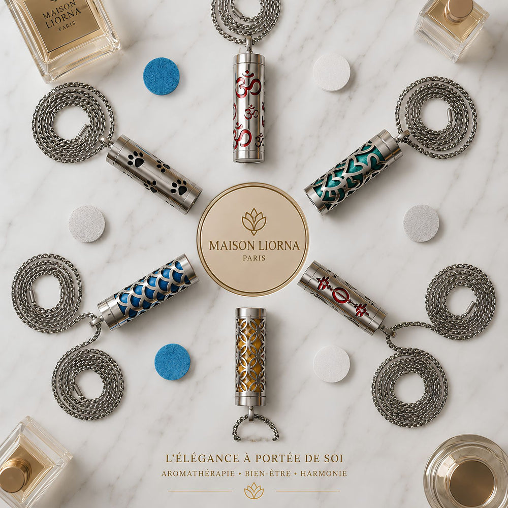 Détails du collier diffuseur avec bâtonnets colorés
